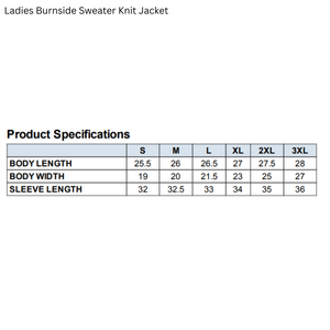 Ladies Burnside BSOM Alumni Sweater Knit Jacket